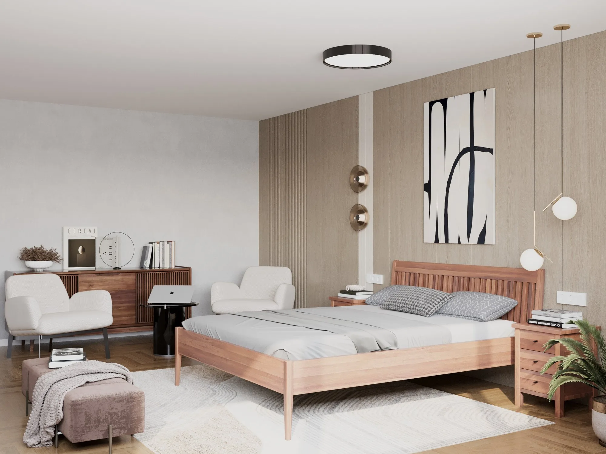 Solid wood bed Felicitas