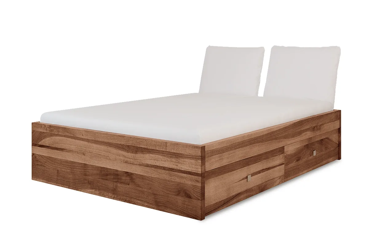 Schubladenbett Seattle Massivholz Rahmenhöhe 45 cm