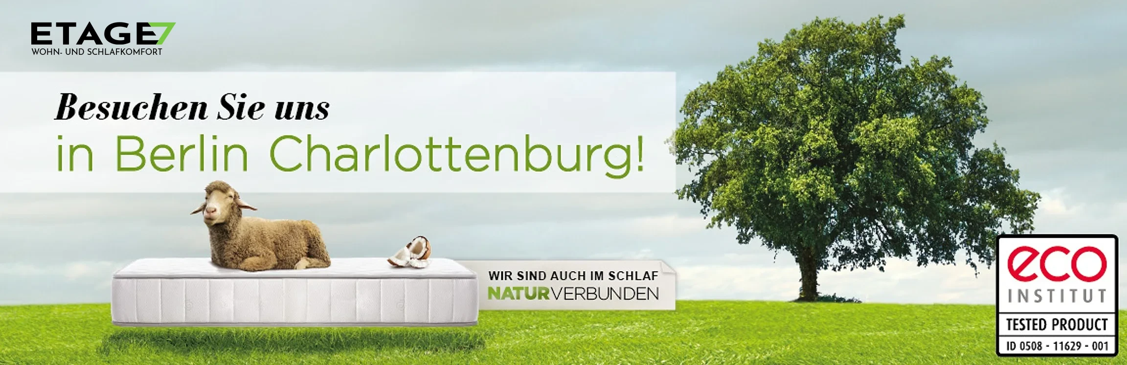 Etage7 Markenbanner mit Logo – Besuchen Sie uns in Berlin Charlottenburg