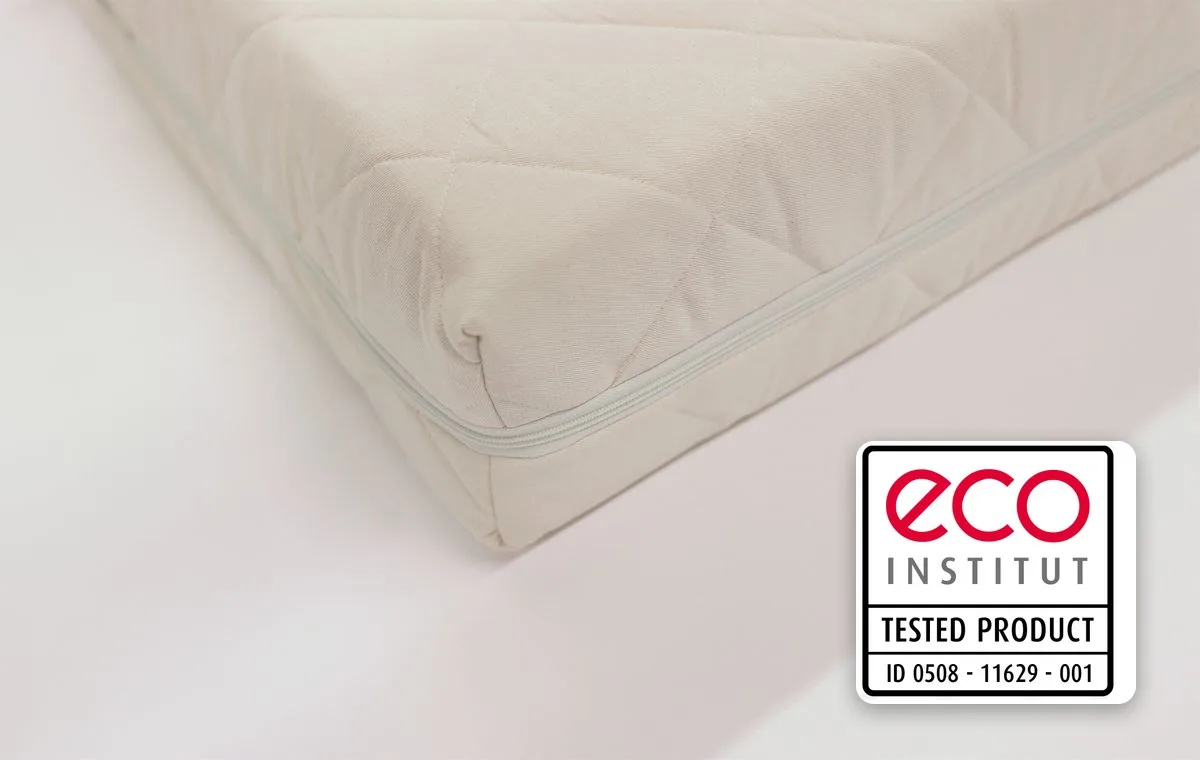 eco-INSTITUT-geprüfte Naturmatratze mit Label – Tested Product ID 0508-11629-001