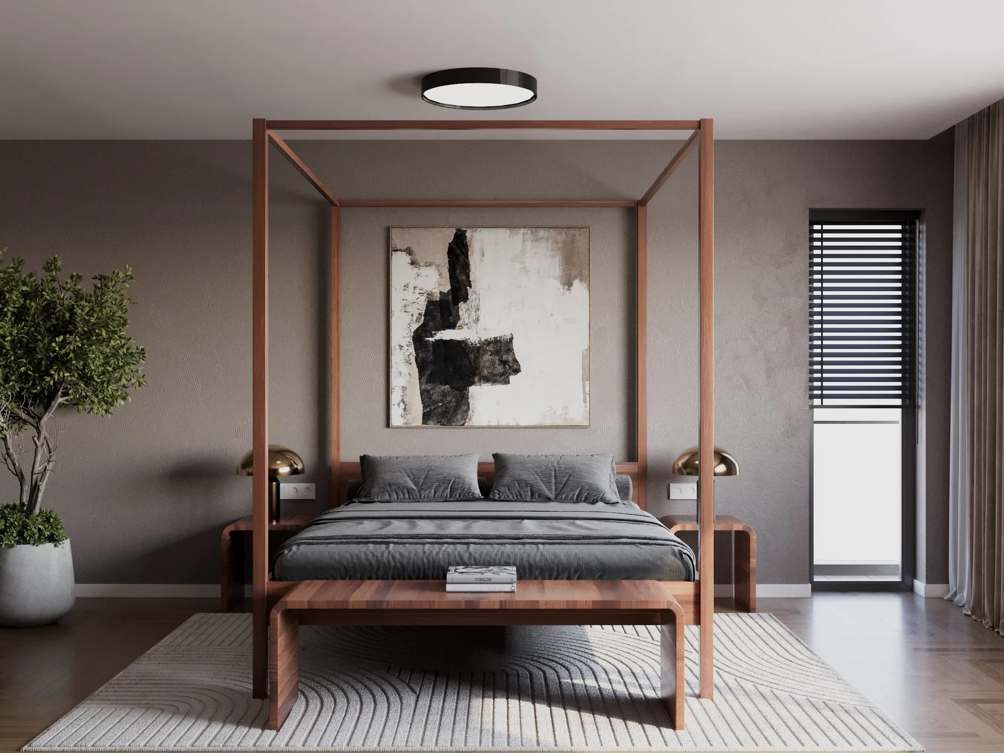 Solid wood bed Cielo
