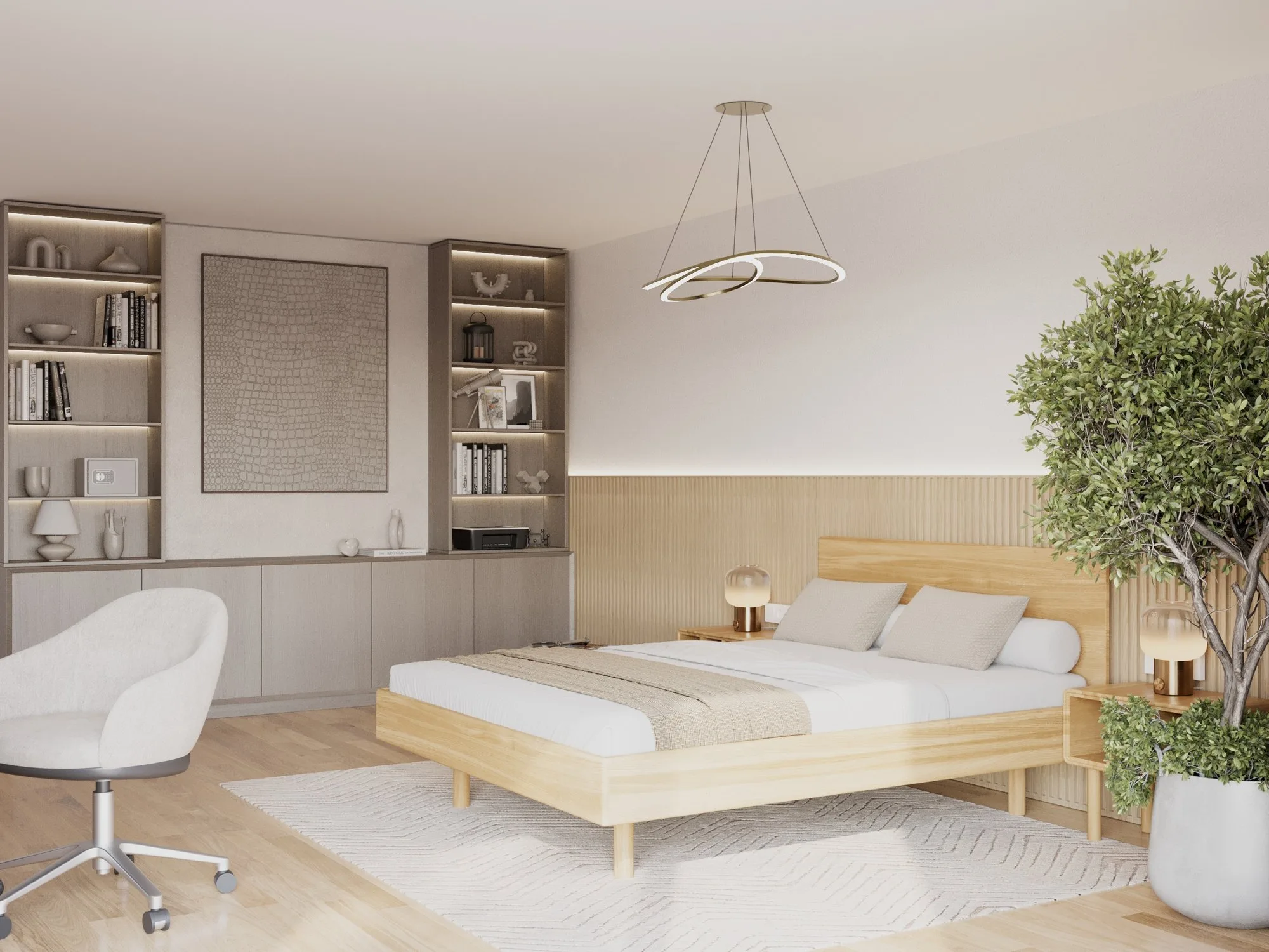 Solid wood bed Maseo