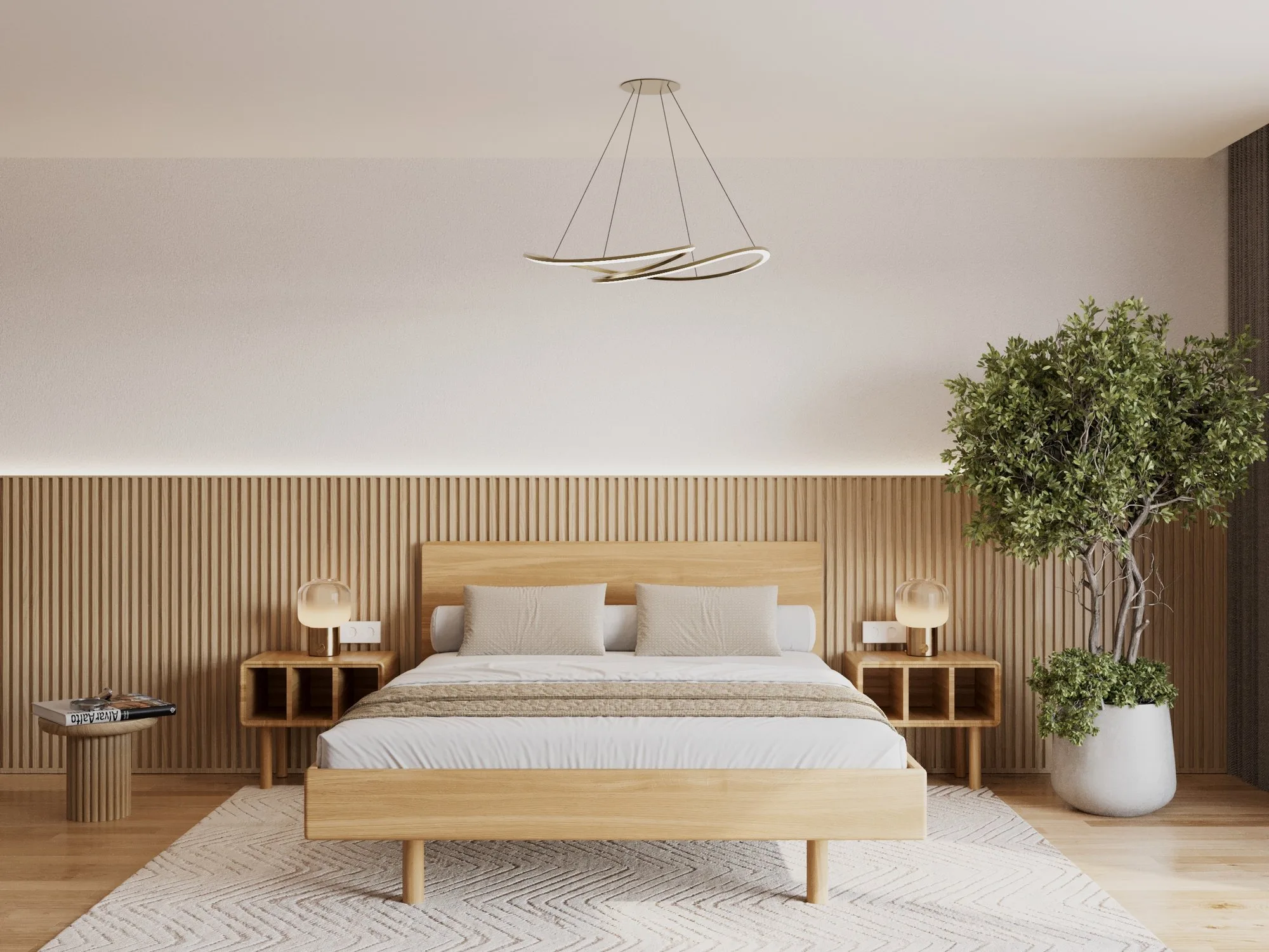 Solid wood bed Maseo