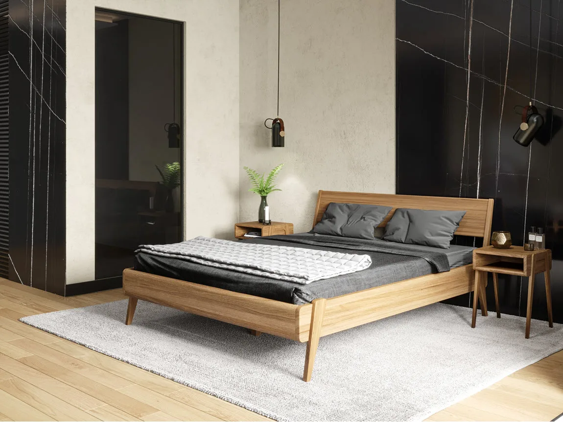 Rast Design Massivholzbett Catania Ambiente mit Nachttisch