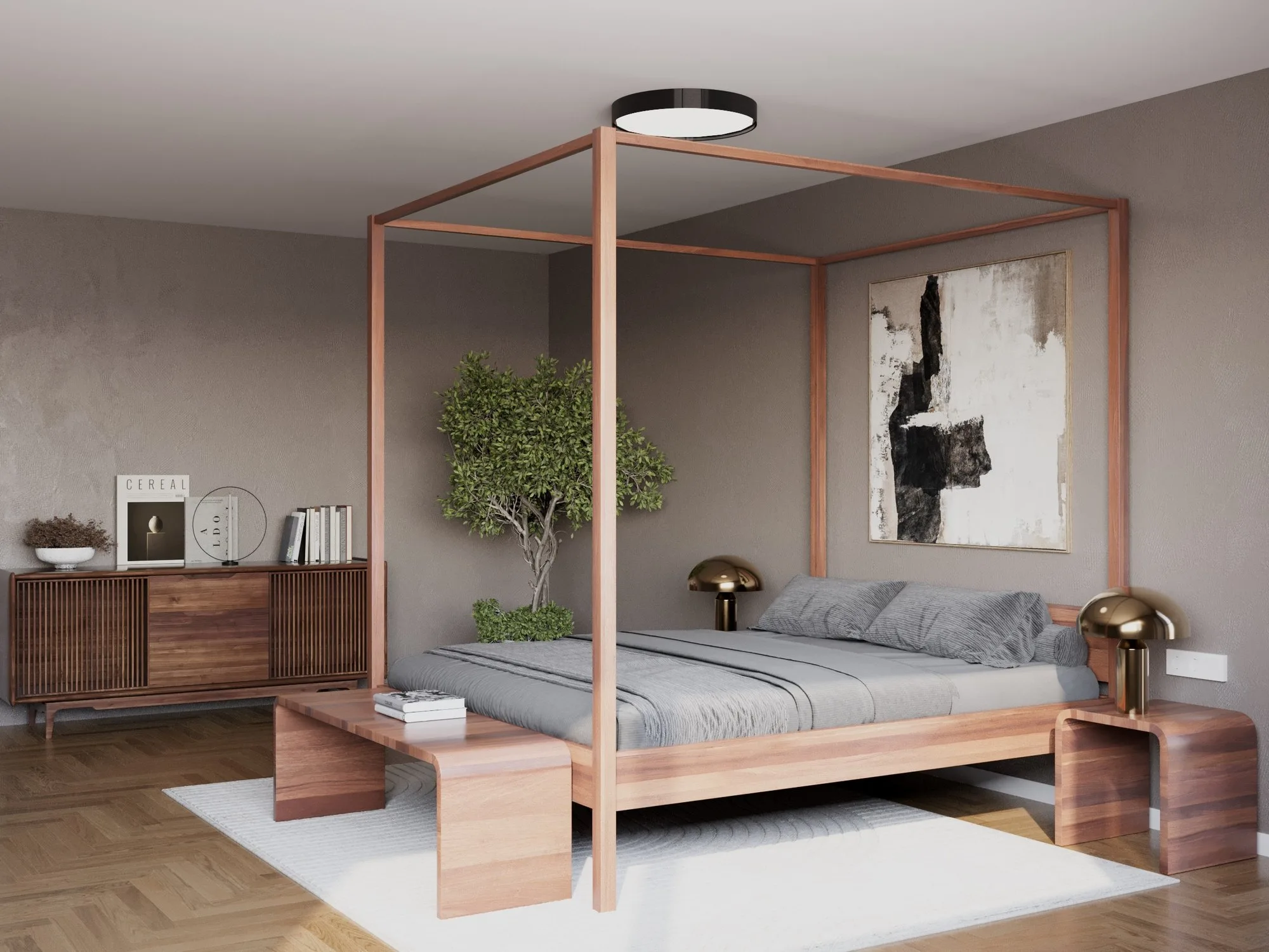 Solid wood bed Cielo